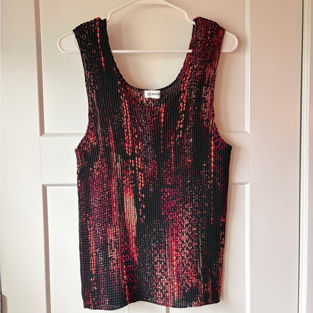 Liz Baker Red and Black Sleeveless Top